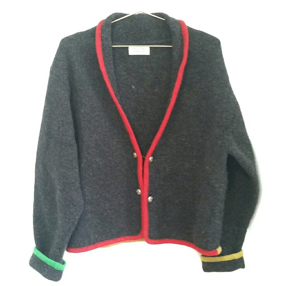 Benetton Vintage Cardigan | Silver Buttons Chains